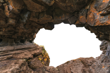Arch tunnel entrance natural rock cave on background
