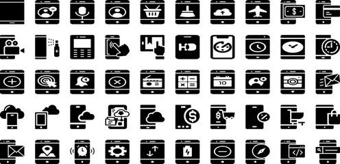 Smart Icon Set Isolated Silhouette Solid Icons With Sign, Technology, Icon, Line, Outline, Smart, Vector Infographic Simple Vector Illustration