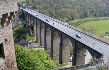 bridge over the river in Dinan, Brittany, France 