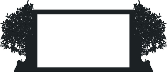 Silhouette: Ramen mit zwei Baumhälften