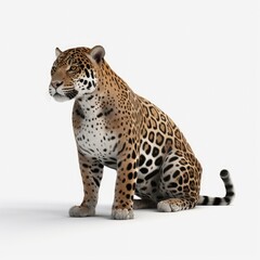 leopard, cat, animal, jaguar, wildlife, wild, predator, feline, mammal, nature, zoo, spotted, spots, fur, panthera pardus, carnivore, big cat, panther, white, hunter, white background, isolated, safar