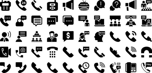 Talk Icon Set Isolated Silhouette Solid Icons With Speak, Talk, Vector, Icon, Symbol, Speech, Chat Infographic Simple Vector Illustration