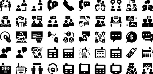 Talk Icon Set Isolated Silhouette Solid Icons With Chat, Speech, Talk, Vector, Speak, Symbol, Icon Infographic Simple Vector Illustration