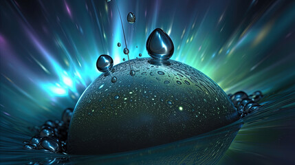 Surreal texture and background waterdrop illustration. Generative AI.