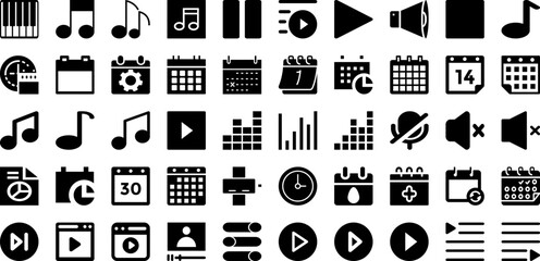 Time Icon Set Isolated Silhouette Solid Icons With Icon, Hour, Watch, Clock, Symbol, Time, Graphic Infographic Simple Vector Illustration