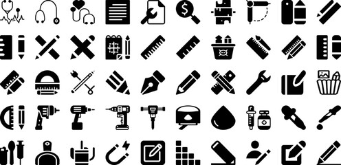 Tool Icon Set Isolated Silhouette Solid Icons With Icon, Spanner, Work, Repair, Tool, Vector, Wrench Infographic Simple Vector Illustration