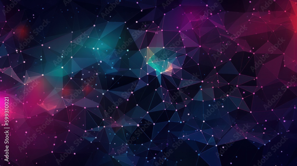 Poster abstract flat colorful geometric background neural network. ai generated