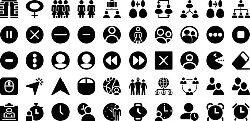 User Icon Set Isolated Silhouette Solid Icons With Vector, Business, User, Web, Icon, People, Symbol Infographic Simple Vector Illustration