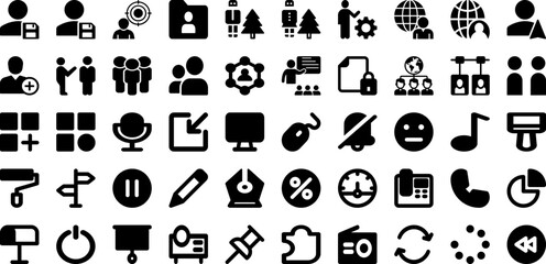 User Icon Set Isolated Silhouette Solid Icons With Web, User, Business, Vector, Icon, Symbol, People Infographic Simple Vector Illustration