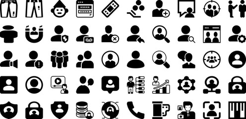 User Icon Set Isolated Silhouette Solid Icons With Symbol, Business, User, Icon, Web, Vector, People Infographic Simple Vector Illustration