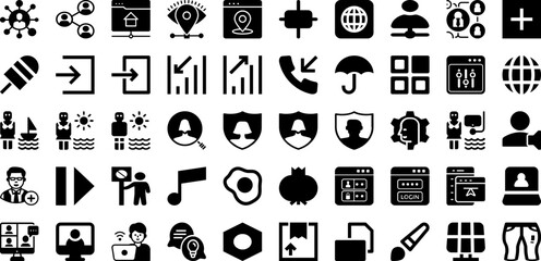 User Icon Set Isolated Silhouette Solid Icons With Icon, People, Web, User, Business, Symbol, Vector Infographic Simple Vector Illustration