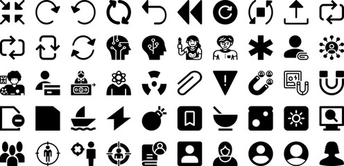 User Icon Set Isolated Silhouette Solid Icons With People, Web, User, Symbol, Icon, Business, Vector Infographic Simple Vector Illustration