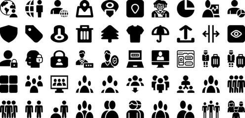 User Icon Set Isolated Silhouette Solid Icons With User, Icon, Vector, Business, Web, People, Symbol Infographic Simple Vector Illustration