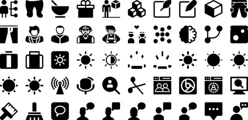User Icon Set Isolated Silhouette Solid Icons With User, Web, Business, People, Vector, Icon, Symbol Infographic Simple Vector Illustration