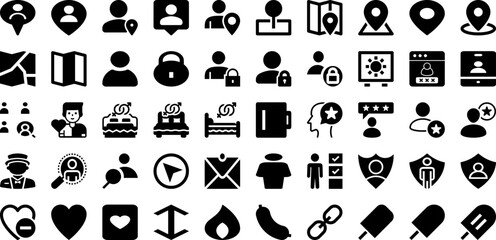 User Icon Set Isolated Silhouette Solid Icons With Web, Symbol, People, Icon, User, Vector, Business Infographic Simple Vector Illustration