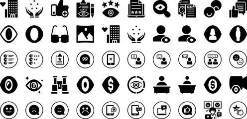 Naklejka na ściany i meble View Icon Set Isolated Silhouette Solid Icons With Vector, Icon, Outline, Symbol, Sign, View, Web Infographic Simple Vector Illustration