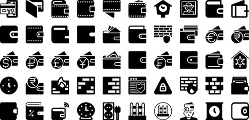 Wall Icon Set Isolated Silhouette Solid Icons With Icon, Isolated, Vector, Illustration, Design, Sign, Wall Infographic Simple Vector Illustration