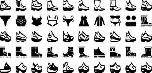 Wear Icon Set Isolated Silhouette Solid Icons With Line, Vector, Wear, Symbol, Outline, Coronavirus, Icon Infographic Simple Vector Illustration