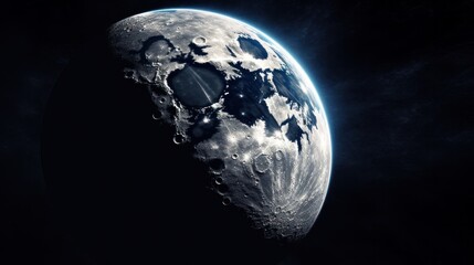 Fototapeta na wymiar Big beautiful moon close to earth. AI generated.
