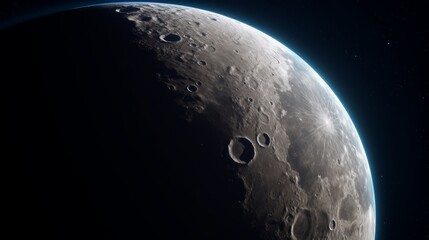 Big beautiful moon close to earth. AI generated.