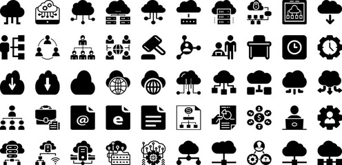 Work Icon Set Isolated Silhouette Solid Icons With Teamwork, Line, Vector, Business, Work, People, Icon Infographic Simple Vector Illustration