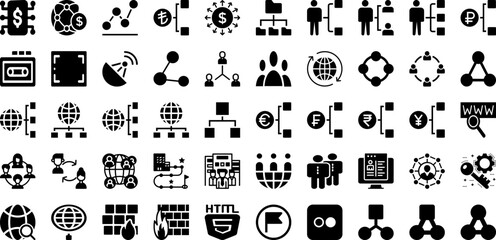 Work Icon Set Isolated Silhouette Solid Icons With Icon, People, Vector, Teamwork, Work, Line, Business Infographic Simple Vector Illustration