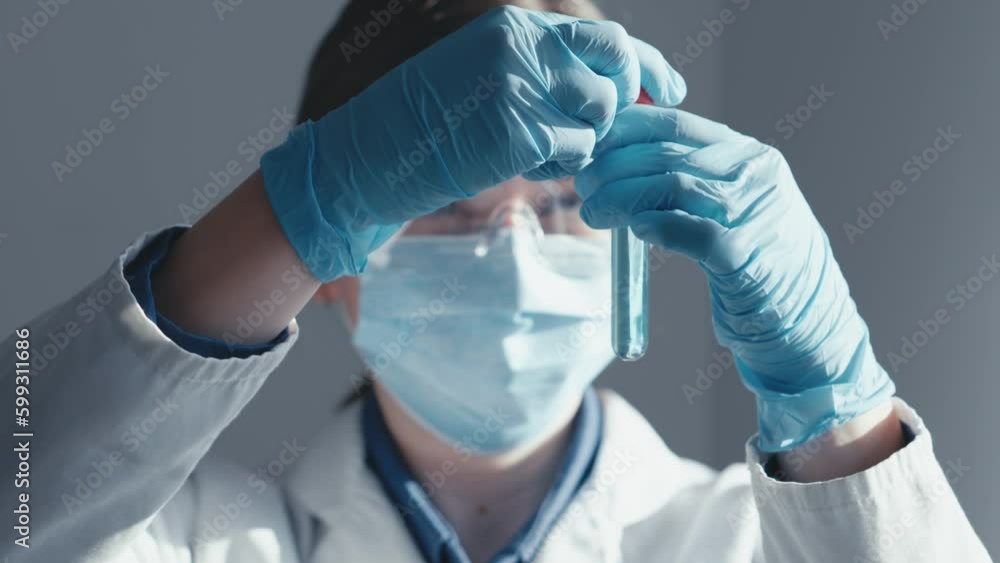 Leinwandbilder scientist in medical laboratory is engaged in study of new technologies and methods that contribute 