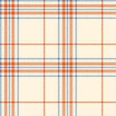 Plaid seamless pattern. Check fabric texture. Vector textile print.