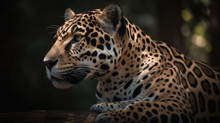 Naklejka na ściany i meble Incredible Jaguar in Natural Habitat AI Generated