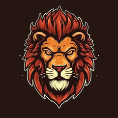 Vector Illustration of Lion Head Logo Design