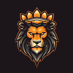 Vector Illustration of Lion Head Logo Design