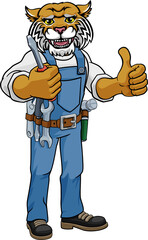 Wildcat Electrician Handyman Holding Screwdriver