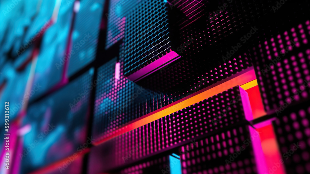 Poster modern digital abstract 3d background. can be used in the description of technological processes, sc