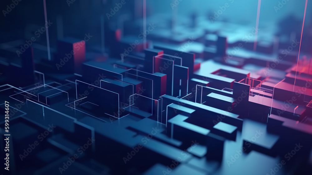 Poster modern digital abstract 3d background. can be used in the description of technological processes, sc