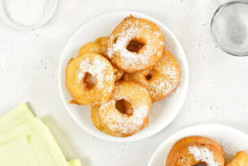 Donuts with powdered sugar