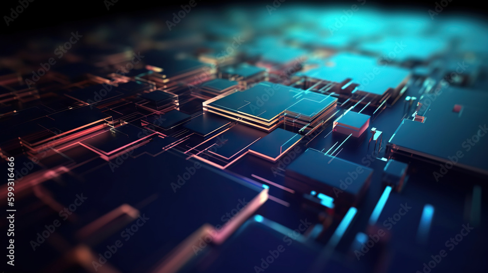 Poster modern digital abstract 3d background. can be used in the description of technological processes, sc