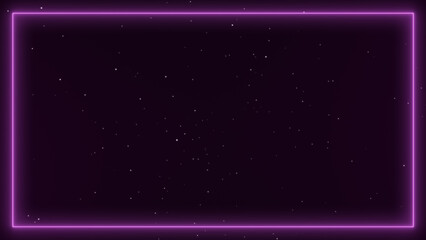 Neon Frame And Particles Background
