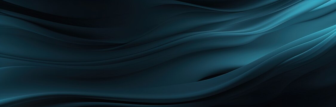 abstract black blue background with a waved pattern, in the style of flowing draperies. Generative AI