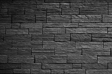 Stone brick wall black and white texture