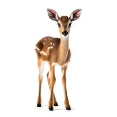 Baby Antelope isolated on white (generative AI)