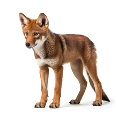 Fototapeta premium Baby Red Wolf isolated on white (generative AI)