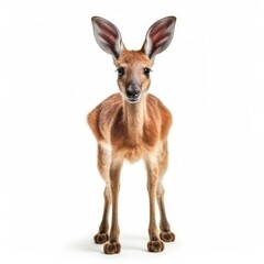 Fototapeta premium Baby Kangaroo isolated on white (generative AI)