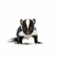 Fototapeta na wymiar Baby Skunk isolated on white (generative AI)