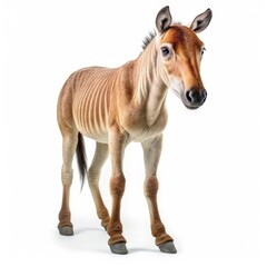 Baby Quagga isolated on white (generative AI)