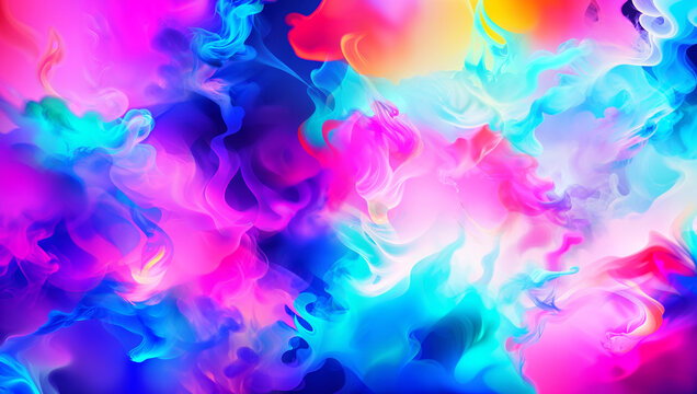 Abstract colorful smoke twirls