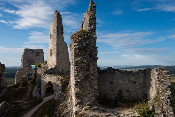 Abandoned ruins of medieval Plavecky castle in Slovakia