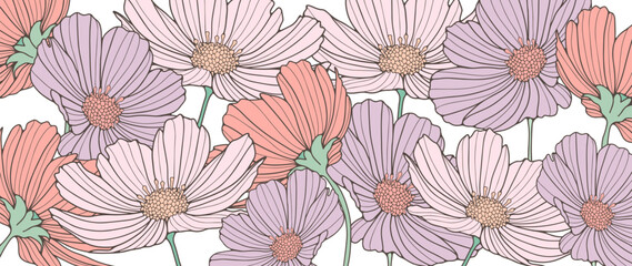 Delicate vector floral pink background for decor, covers, wallpapers, cards and presentations