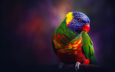 An exquisite parrot with a kaleidoscope of colors, showcasing nature's artistry in avian form