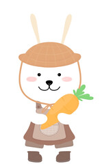 Cute Rabbit, White Bunny, Easter Bunny Cartoon Animals