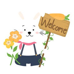 Cute Rabbit, White Bunny, Easter Bunny Cartoon Animals